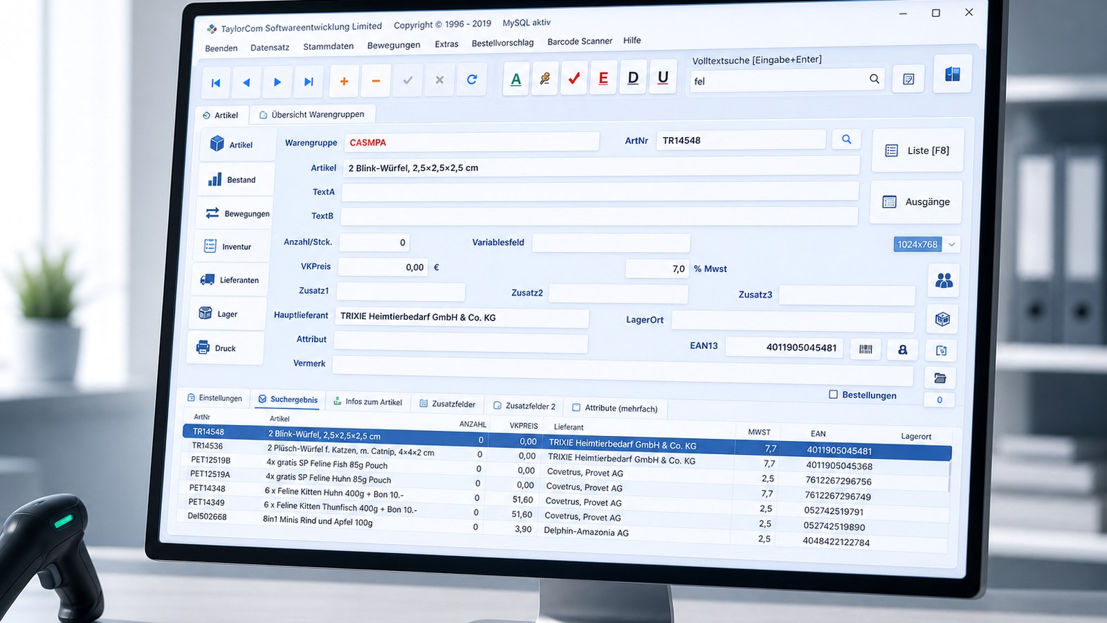 LAGER 6000 Lagersoftware Programmoberflaeche