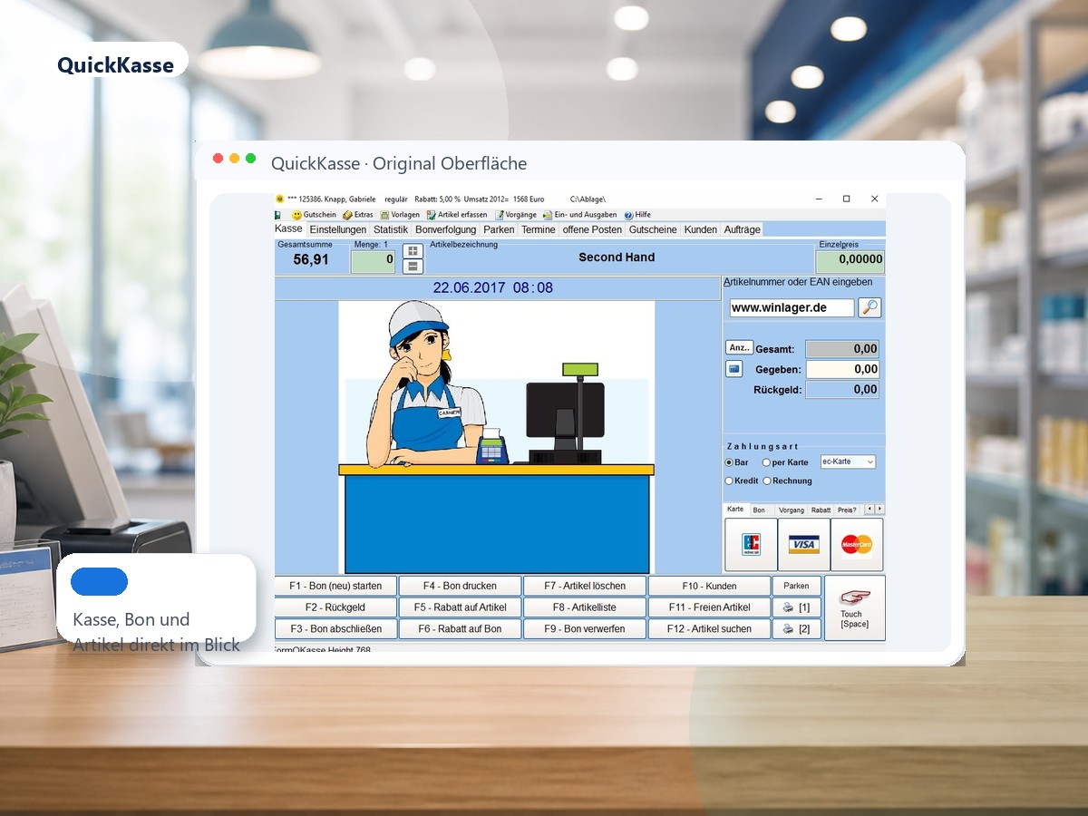 QuickKasse Kassensoftware Screenshot - Kassenprogramm fuer Einzelhandel